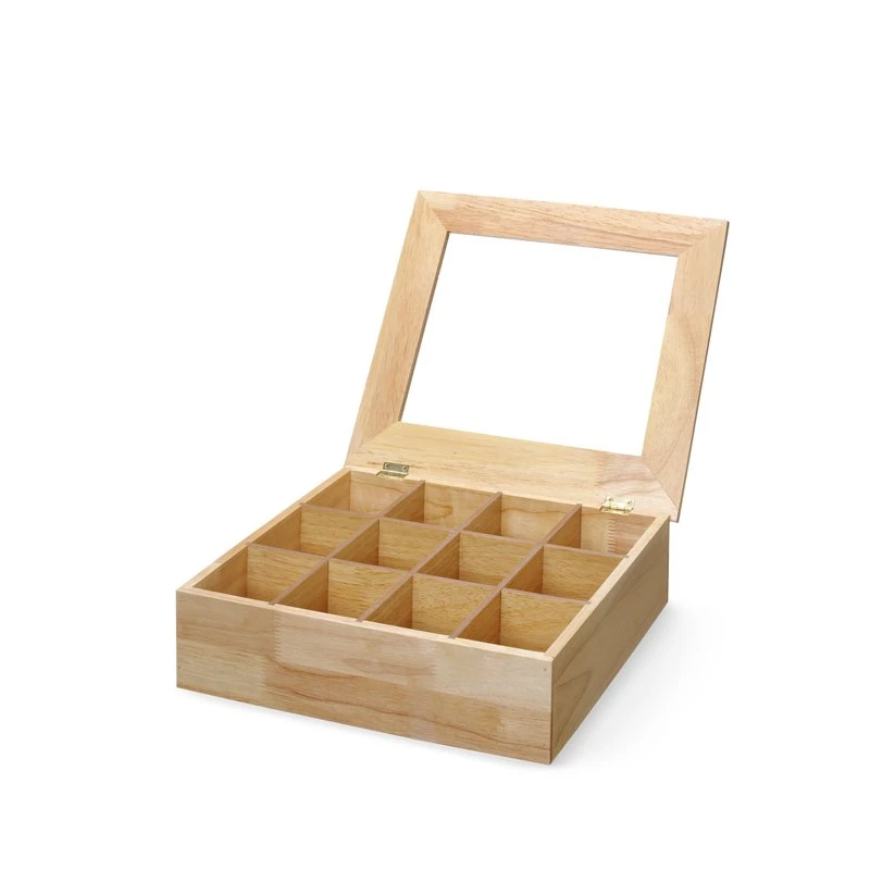 Teebox zur Aufbewahrung mit Sichtfenster 12 Fächer 456514 by Hendi color Svart