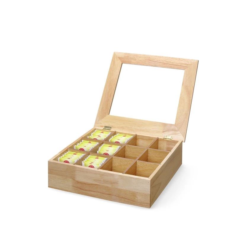 Teebox zur Aufbewahrung mit Sichtfenster 12 Fächer 456514 by Hendi color Svart