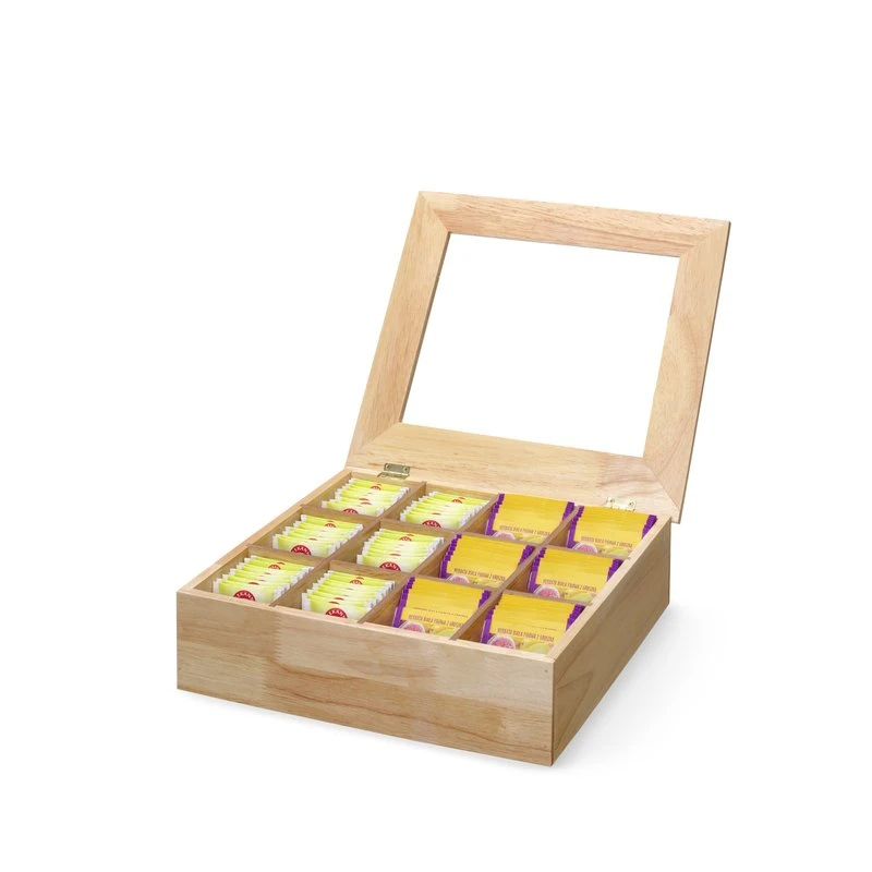 Teebox zur Aufbewahrung mit Sichtfenster 12 Fächer 456514 by Hendi color Svart