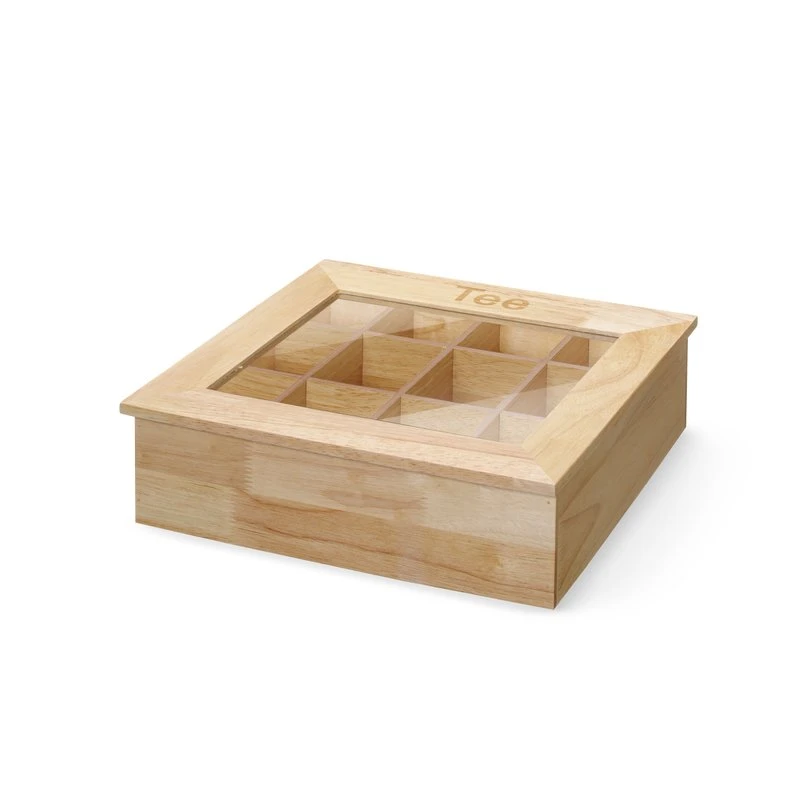 Teebox zur Aufbewahrung mit Sichtfenster 12 Fächer 456514 by Hendi color Svart
