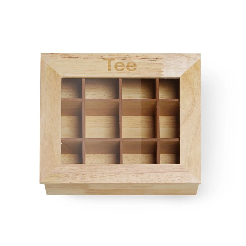 Teebox zur Aufbewahrung mit Sichtfenster 12 Fächer 456514 by Hendi color Svart