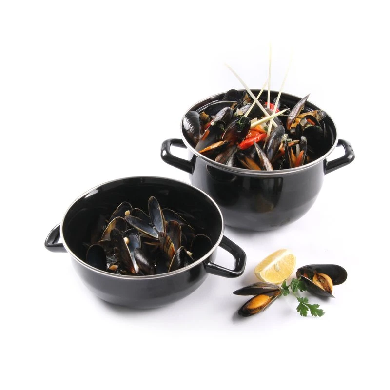Muscheltopf mit Deckel 3,4 Liter 625057 by Hendi color Svart