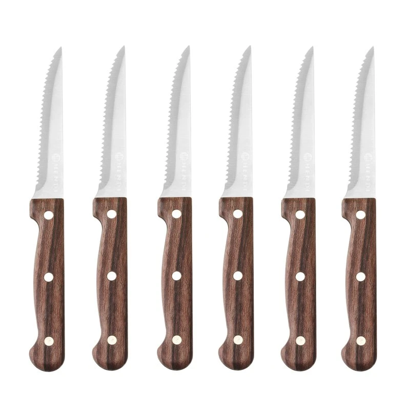 Steakmesser 6er-Set mit Wellenschliff 781449 by Hendi color Svart