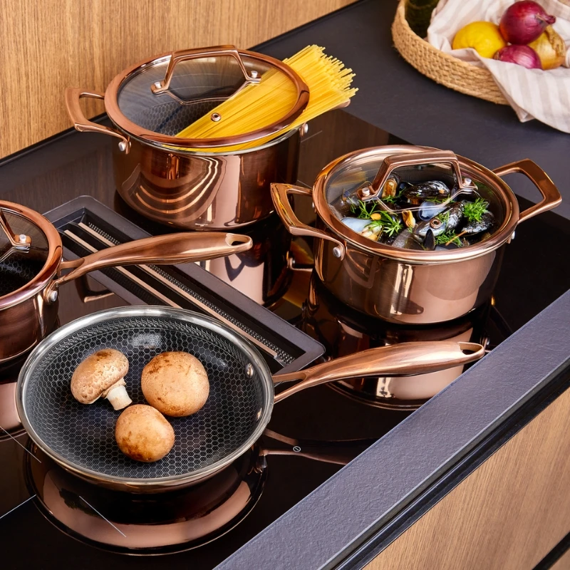 Hâws Santo Kochtopf 3,4 L mit Deckel & Hybridbeschichtung – Rose Gold 30-HSHCRRG36 by Hâws Santo color Rose Gull