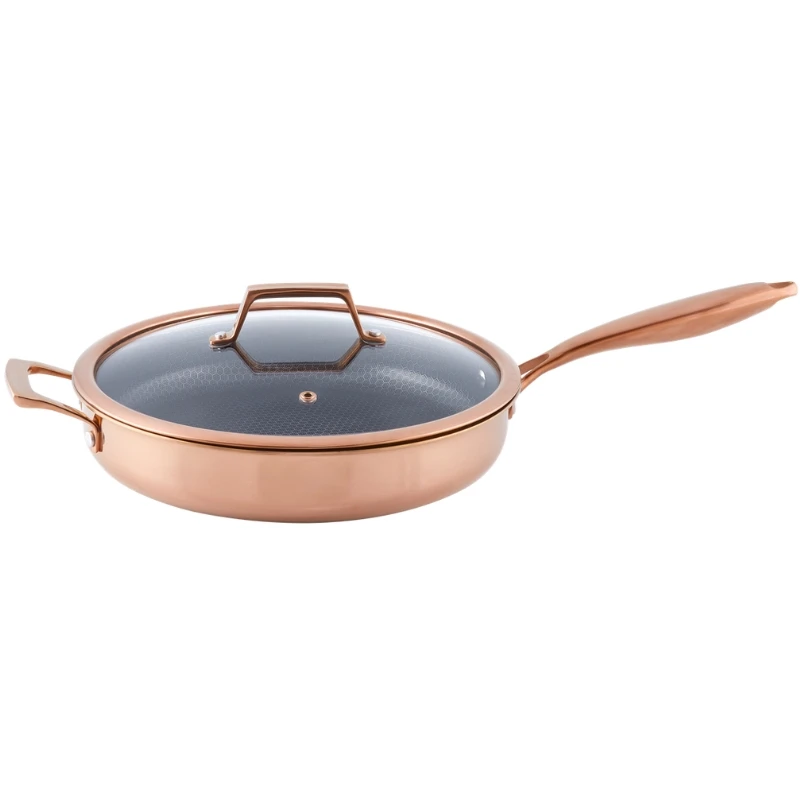Hâws Santo Schmorpfanne 28 cm mit Deckel und Hybridbeschichtung – Rose Gold 30-HSHSPRG28 by Hâws Santo color Rose Gull
