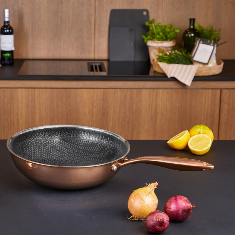 Hâws Santo Wok 28 cm mit Hybridbeschichtung – Rose Gold 30-HSHWRG28 by Hâws Santo color Rose Gull