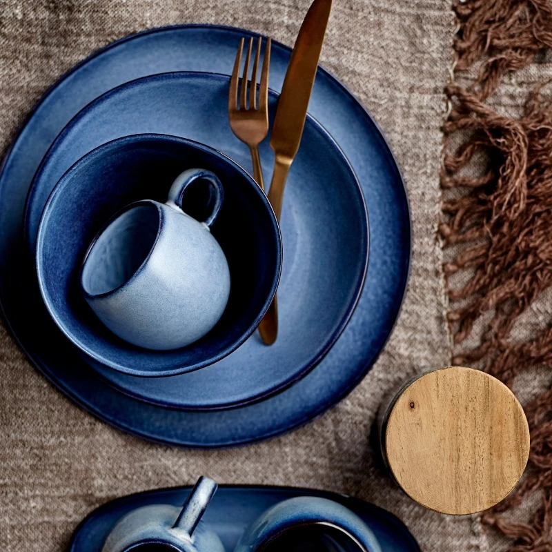 Sandrine Tasse, Blau, Steingut 17905967 by Bloomingville color Blauw