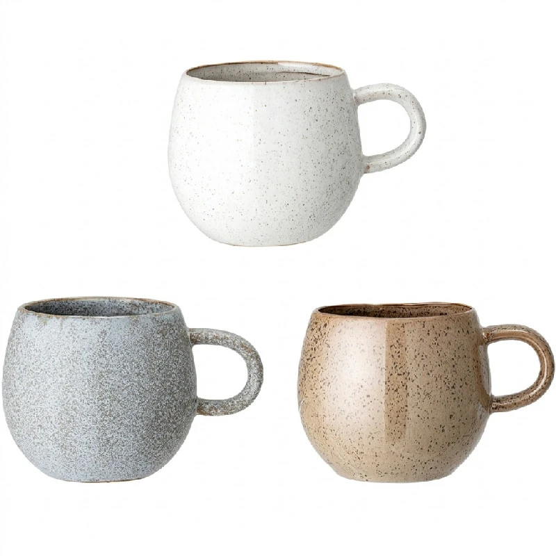 Addison Becher, Grau, Steingut sortiert 82043394 by Bloomingville color Svart