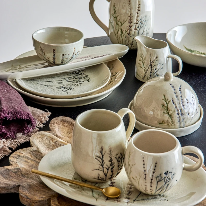 Bea Teller, Natur, Steingut 82047392 by Bloomingville color Svart