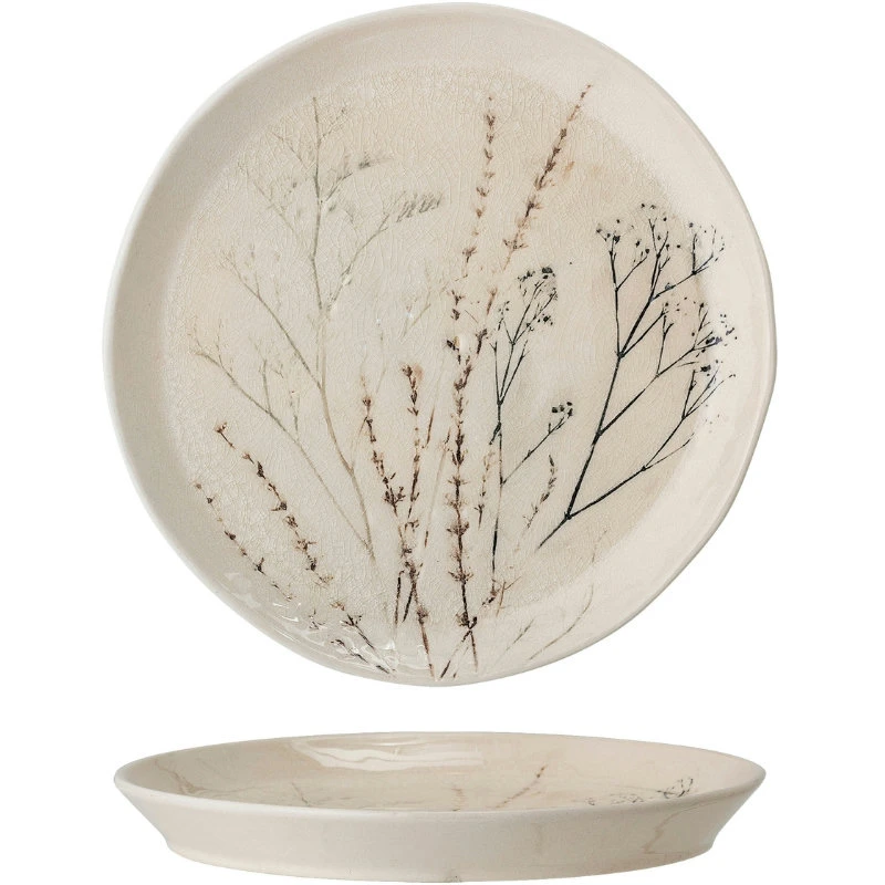 Bea Teller, Natur, Steingut 82047392 by Bloomingville color Svart