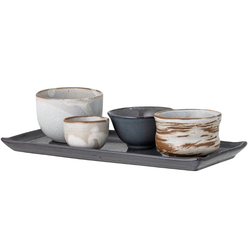 Masami Sushi-Set, Weiß, Steingut 5-tlg. 82052273 by Bloomingville color Svart