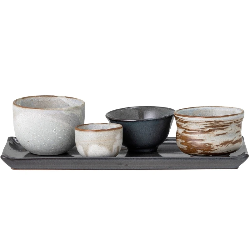 Masami Sushi-Set, Weiß, Steingut 5-tlg. 82052273 by Bloomingville color Svart