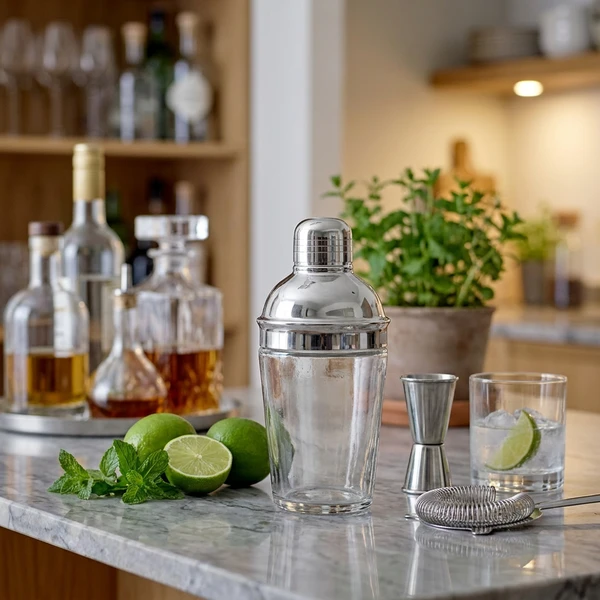 Cocktail-Shaker, Silber, Recyceltes Glas 82057729 by Bloomingville color Svart