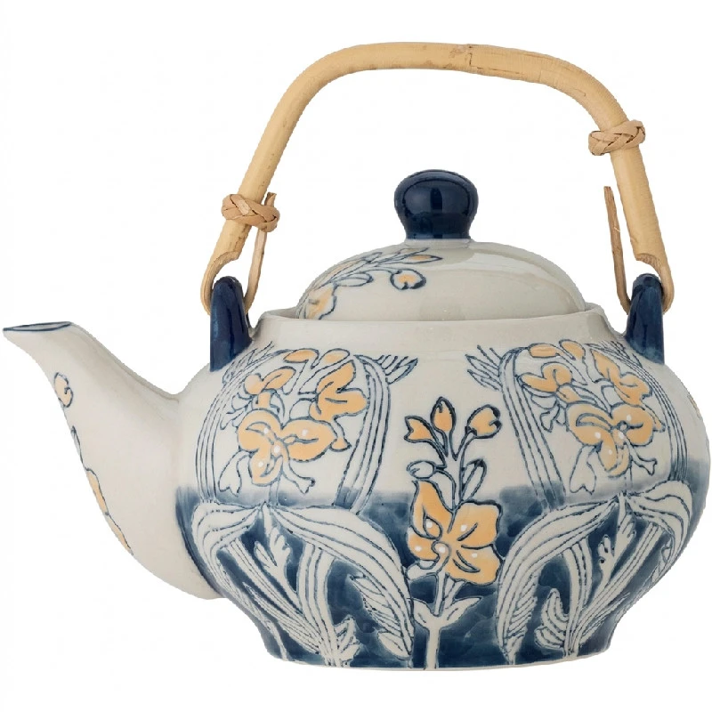 Myah Teekanne mit Teesieb, Blau, Steingut 82061671 by Bloomingville color Svart
