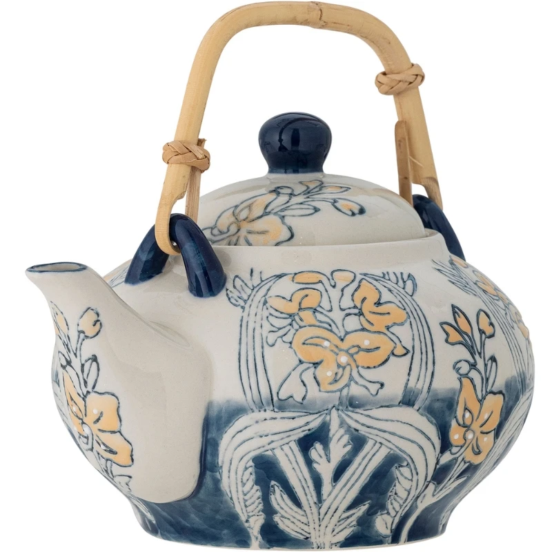 Myah Teekanne mit Teesieb, Blau, Steingut 82061671 by Bloomingville color Svart