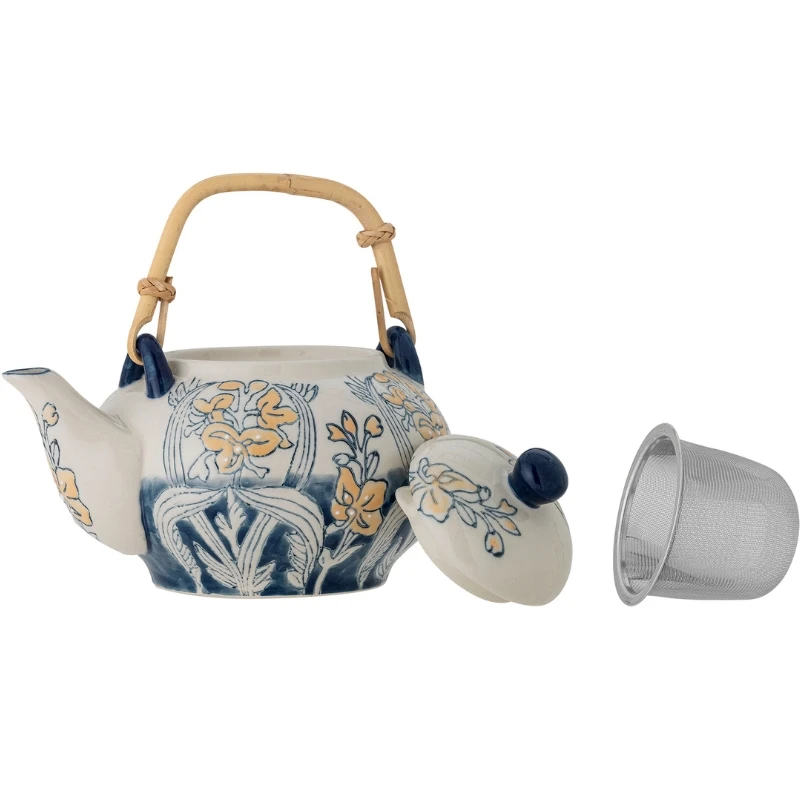 Myah Teekanne mit Teesieb, Blau, Steingut 82061671 by Bloomingville color Svart