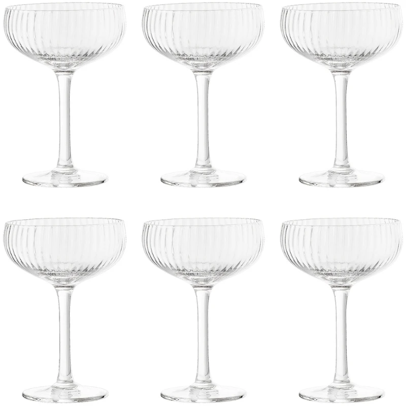 Astrid Champagnergläser 25 cl – 6er-Set 82061775 by Bloomingville color Svart