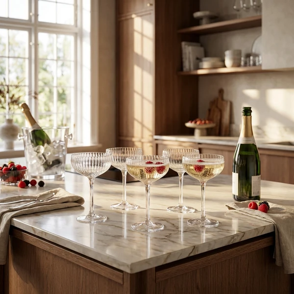 Astrid Champagnergläser 25 cl – 6er-Set 82061775 by Bloomingville color Svart