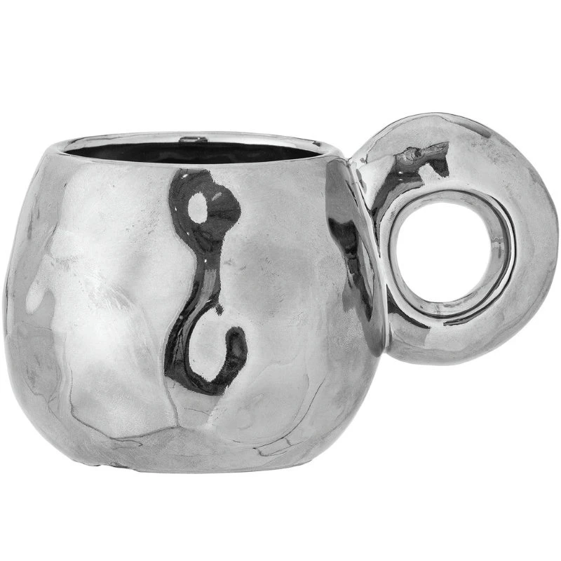Shine Tasse, Silber, Steingut 82062639 by Bloomingville color Svart