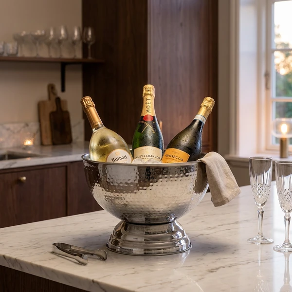 Kaluka Champagnerkühler, Silber, Edelstahl 82068272 by Bloomingville color Svart