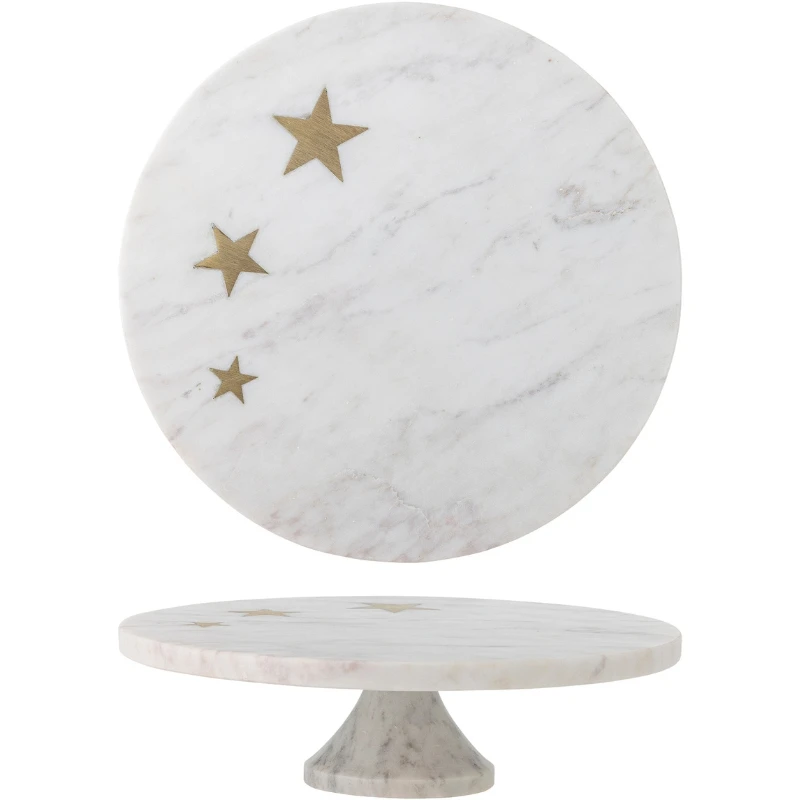 Fenya Star Tortenplatte, Weiß, Marmor 82068308 by Bloomingville color Svart