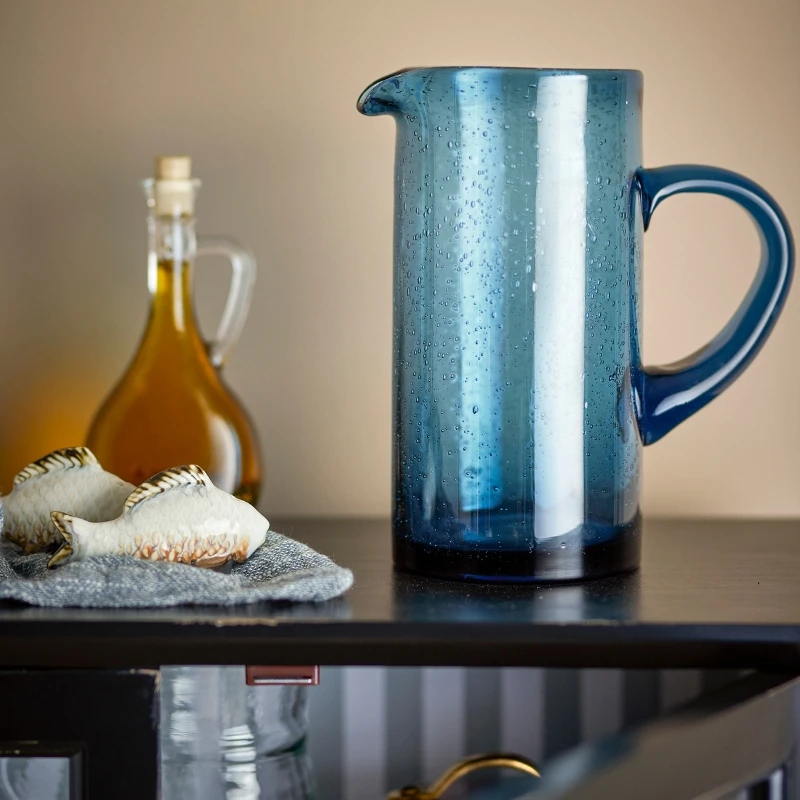 Tabby Krug, Blau, Glas 82072571 by Bloomingville color Svart