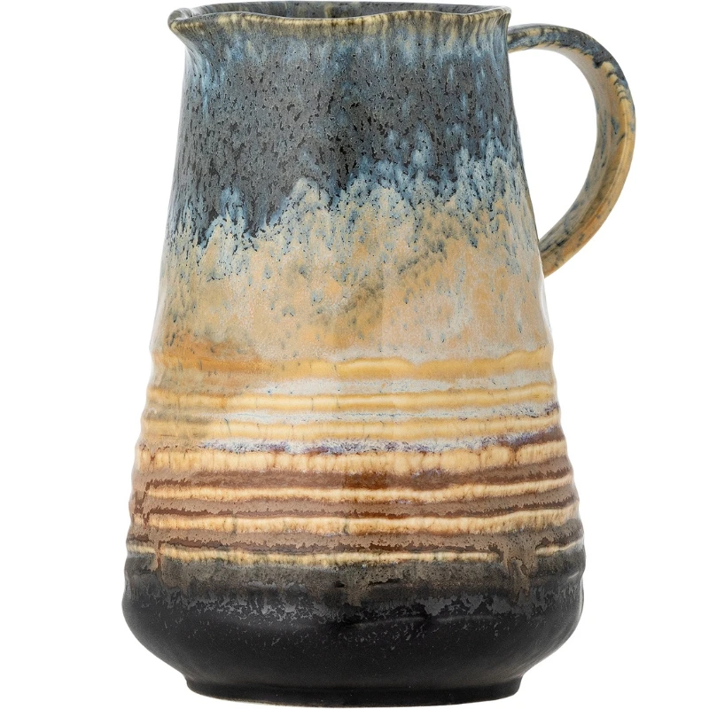 Deana Krug, Blau, Steingut 82072582 by Bloomingville color Svart