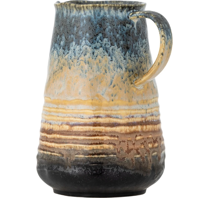 Deana Krug, Blau, Steingut 82072582 by Bloomingville color Svart