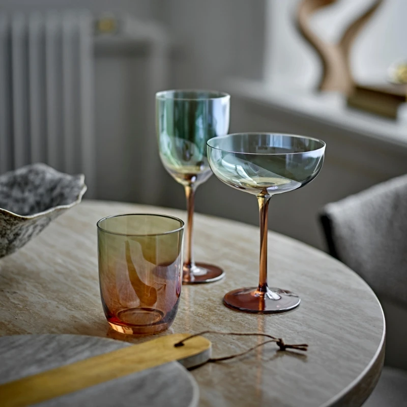 Aston Weingläser, Bronze, Glas, 4er-Set 82072596 by Bloomingville color Svart