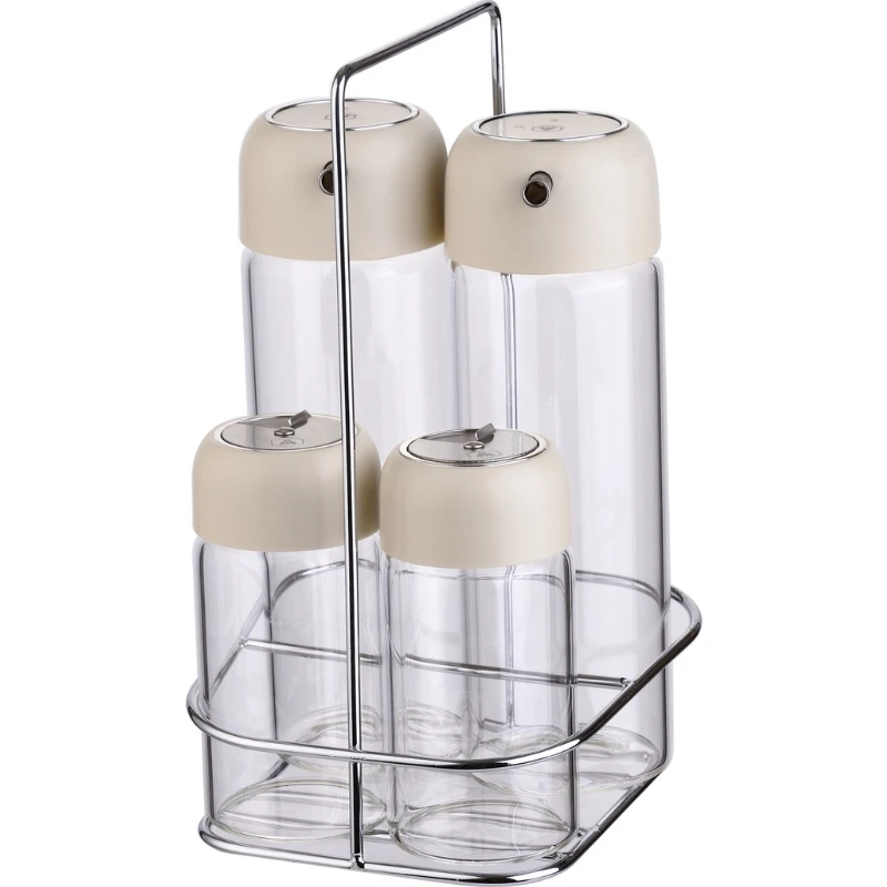 LG Essig- & Öl-Set 4-teilig Glas auf Tablett 40269123 by Laguiole color Svart