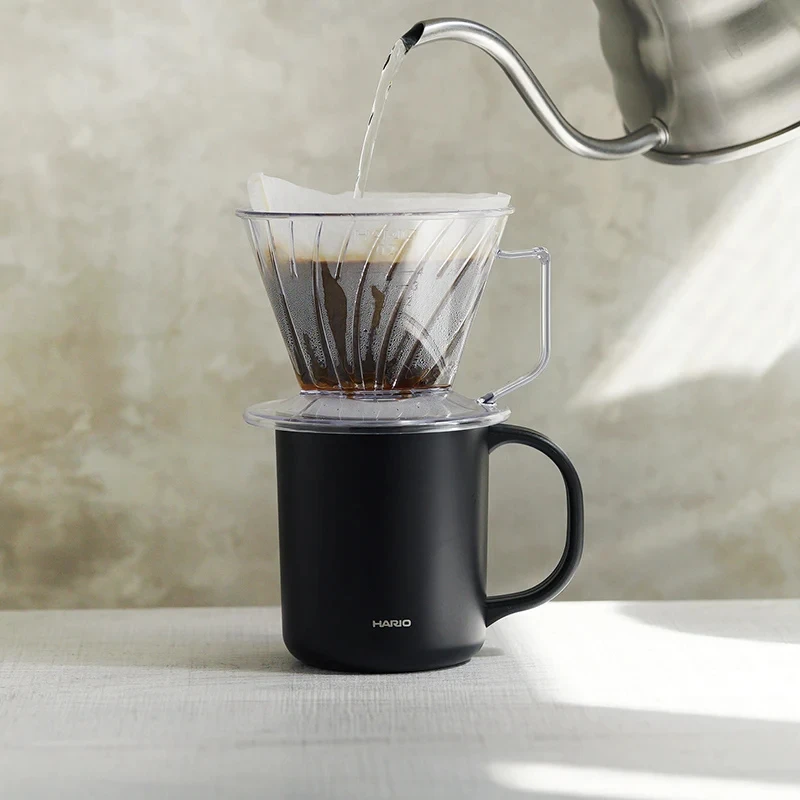 Thermobecher mit Keramikbeschichtung (doppelwandig) – Hario CMG-350-B by Hario color Svart