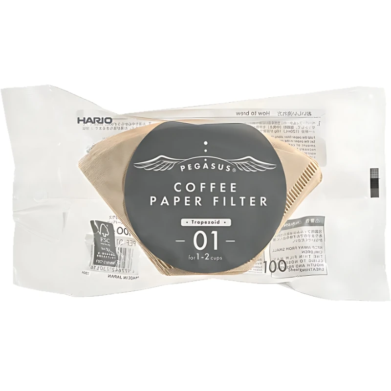 Pegasus Papierfilter 01 Natur 100 Stk. - Hario PEF-01-100M by Hario color Svart