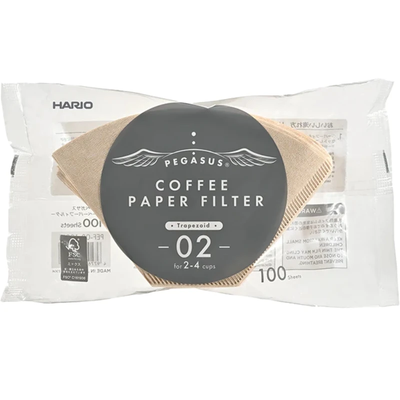 Hario Pegasus Papierfilter 02 Natur – 100 Stück PEF-02-100M by Hario color Svart
