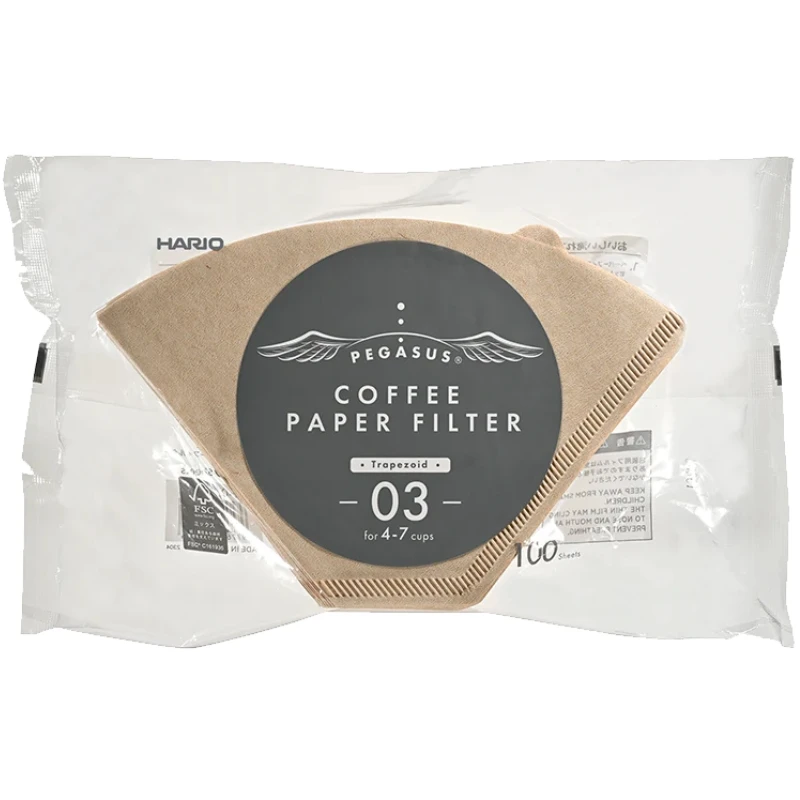 Pegasus Papierfilter 03 Natur 100 Stk. - Hario PEF-03-100M by Hario color Svart