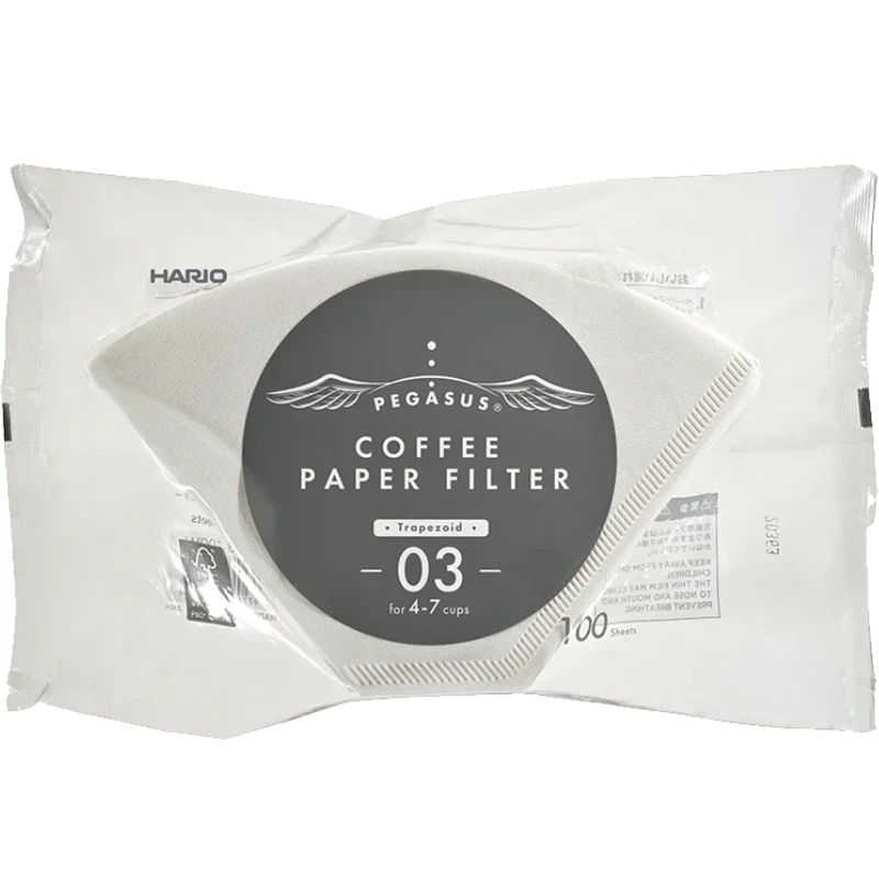Hario Pegasus Papierfilter 03 Weiß – 100 Stück PEF-03-100W by Hario color Svart
