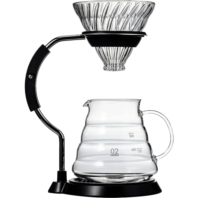 HARIO V60 Arm Stand Glas-Dripper-Set – Schwarz VAS-8006-G by Hario color Svart
