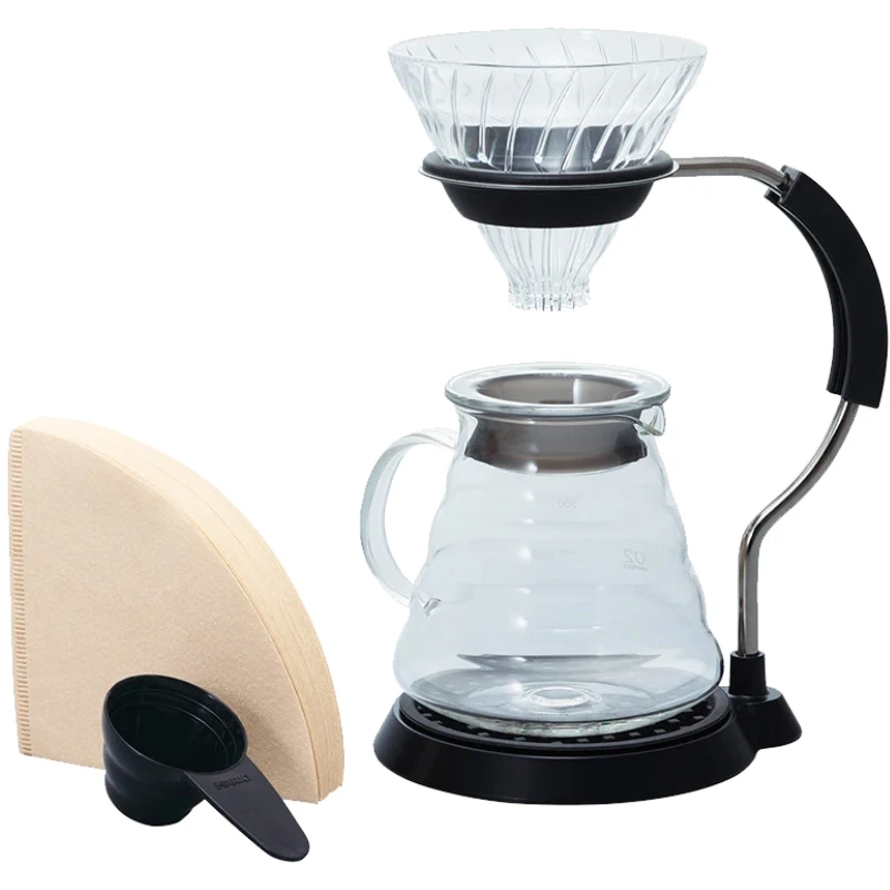 HARIO V60 Arm Stand Glas-Dripper-Set – Schwarz VAS-8006-G by Hario color Svart