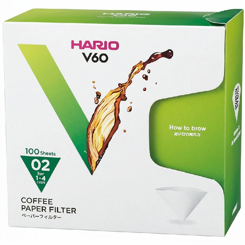 Hario V60 Papierfilter 02 Weiß 100 Stk. (Box) VCF-02-100WK by Hario color Svart