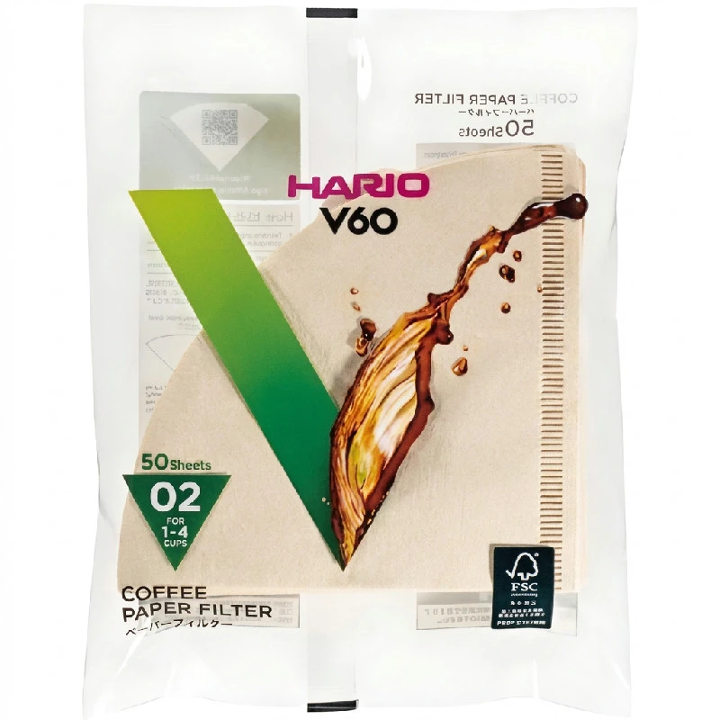 Papierfilter 02 Natur 50 Stk. – Hario VCF-02-50M-F by Hario color Svart