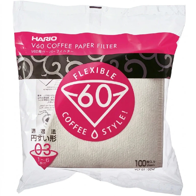 Hario V60 Papierfilter 03 Weiß 100 Stück VCF-03-100W by Hario color Svart