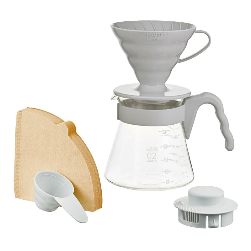 Hario V60 Kaffeeserver 02 Set / Hellgrau VCSD-02-PGR by Hario color Svart