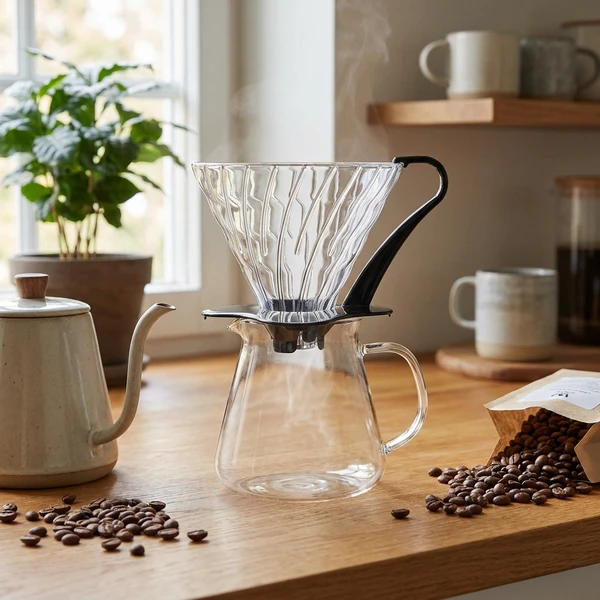 Hario V60 Glas Dripper 03 / Schwarz VDGN-03-B by Hario color Svart
