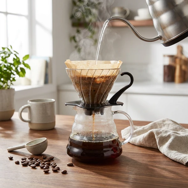Hario V60 Glasdripper 01 / Schwarz VDGR-01-B by Hario color Svart