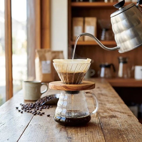 V60 Glasdripper 01 / Olivenbaum - Hario VDGR-01-OV by Hario color Svart