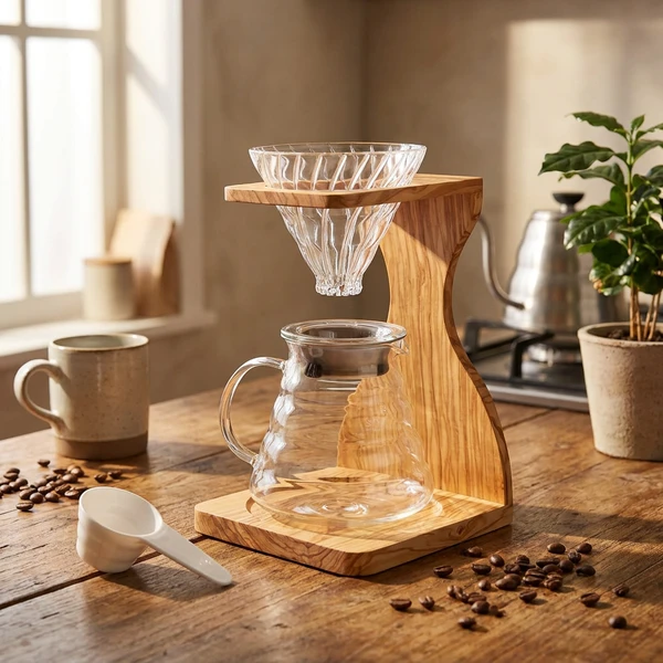 HARIO V60 Stand-Set aus Olivenholz VSS-1206-OV by Hario color Svart