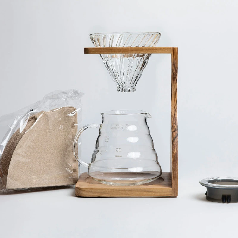 HARIO V60 Stand-Set aus Olivenholz VSS-1206-OV by Hario color Svart