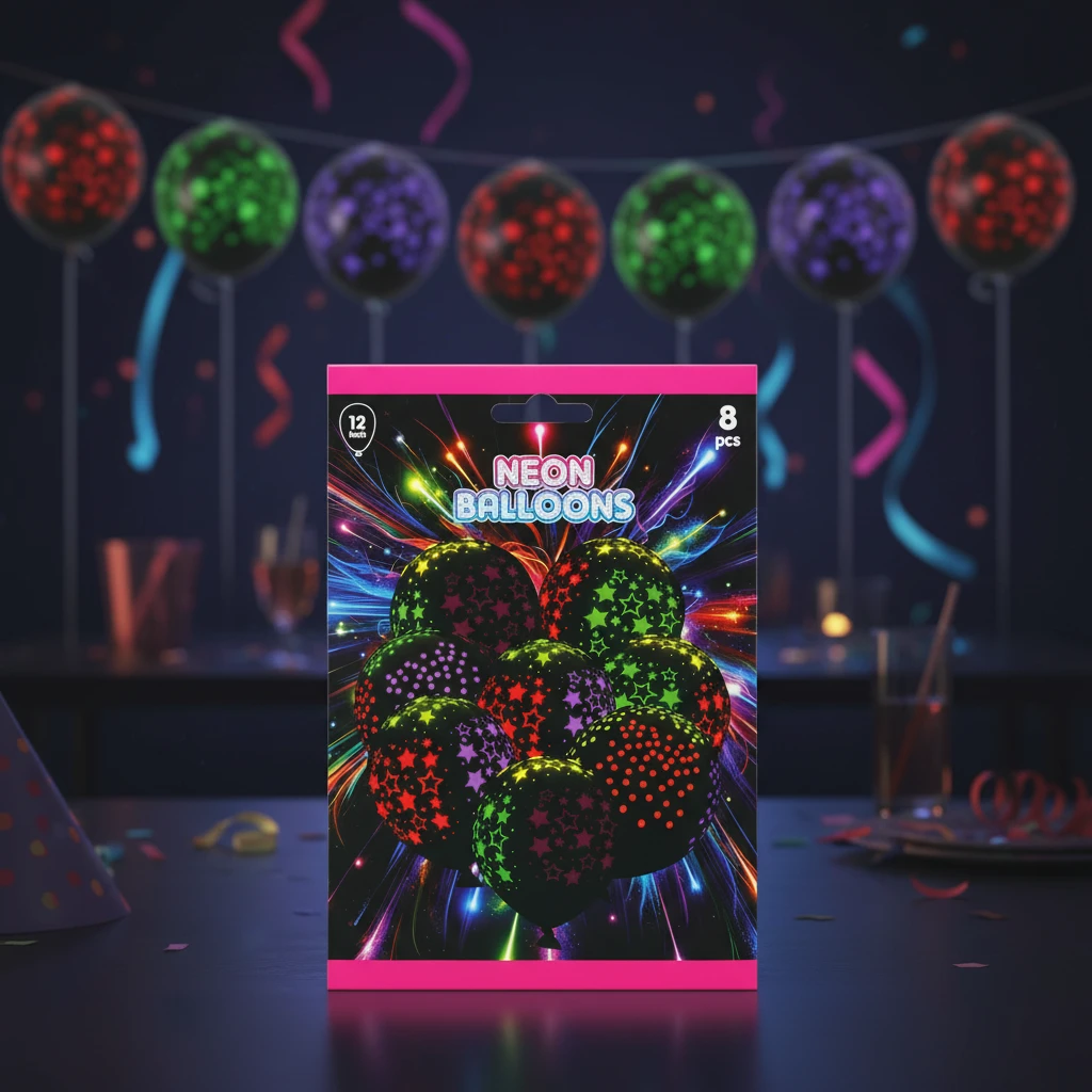 Neon-Luftballons 8er-Set 491030310 by Koop color Svart