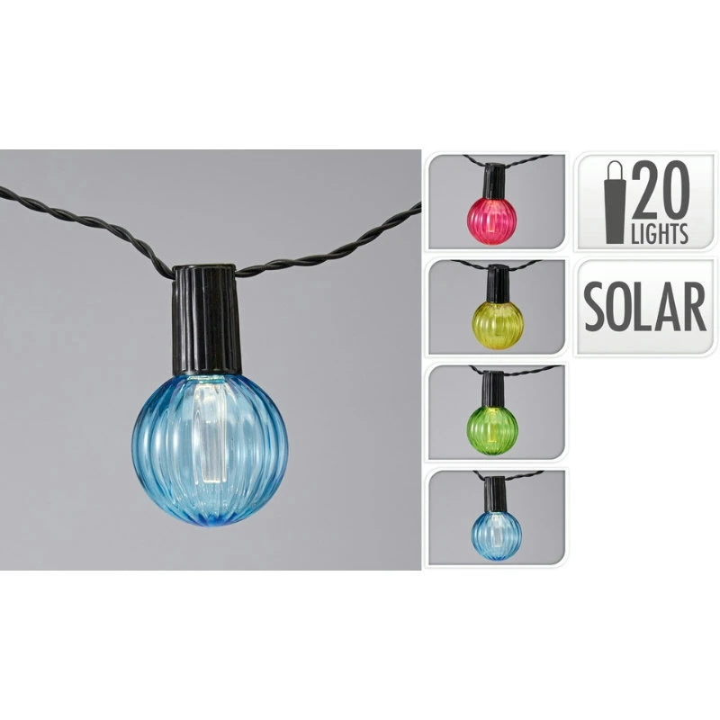 Solar-Partylichterkette mit 20 klaren Birnen AF5700230 by Koop color Svart