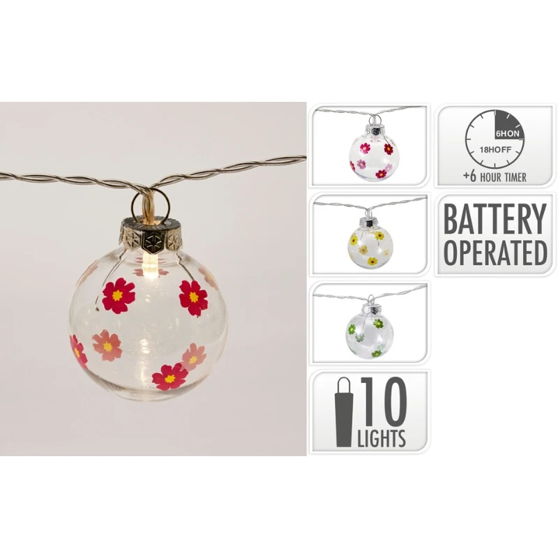 LED-Lichterkette 10 Stk. Blumen-Design AF5700250 by Koop color Svart