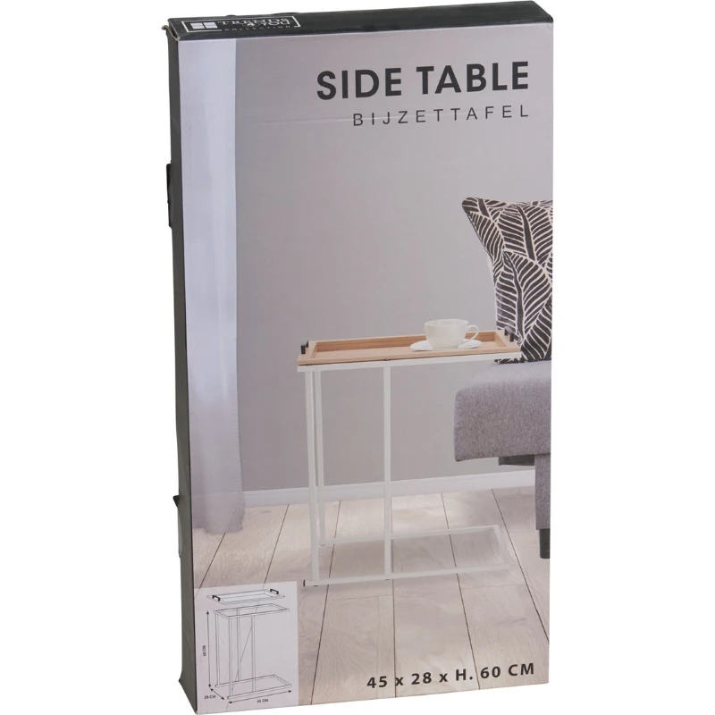 Beistelltisch Offwhite MDF und Eisen 40x40x65 cm NB1510510 by Koop color Svart